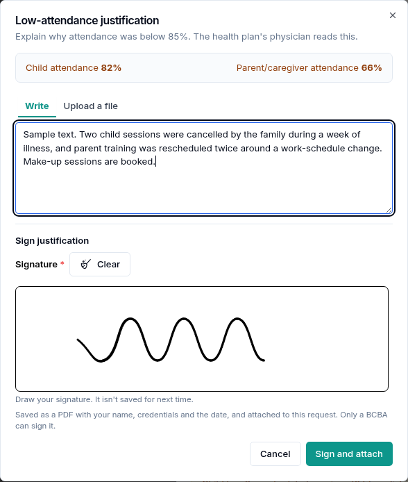 Writing and signing the justification