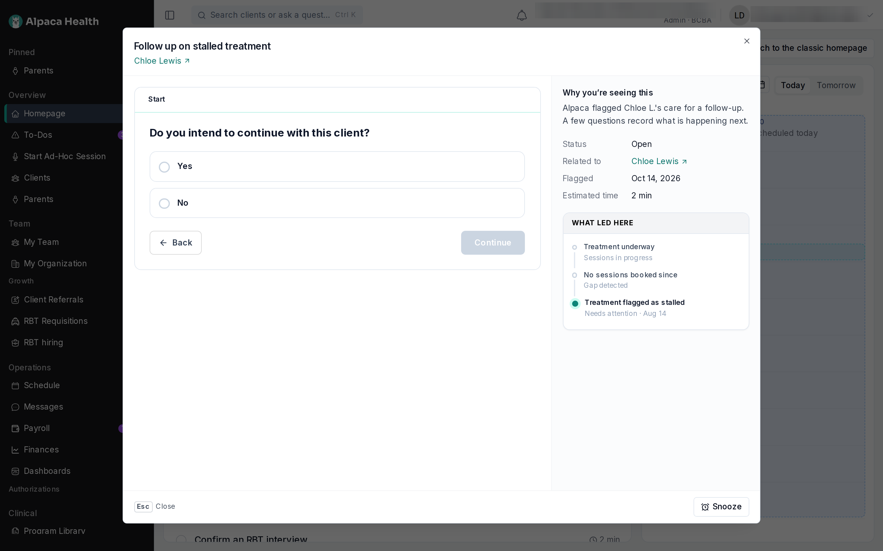 A task opened from Overview A task opened from Overview
