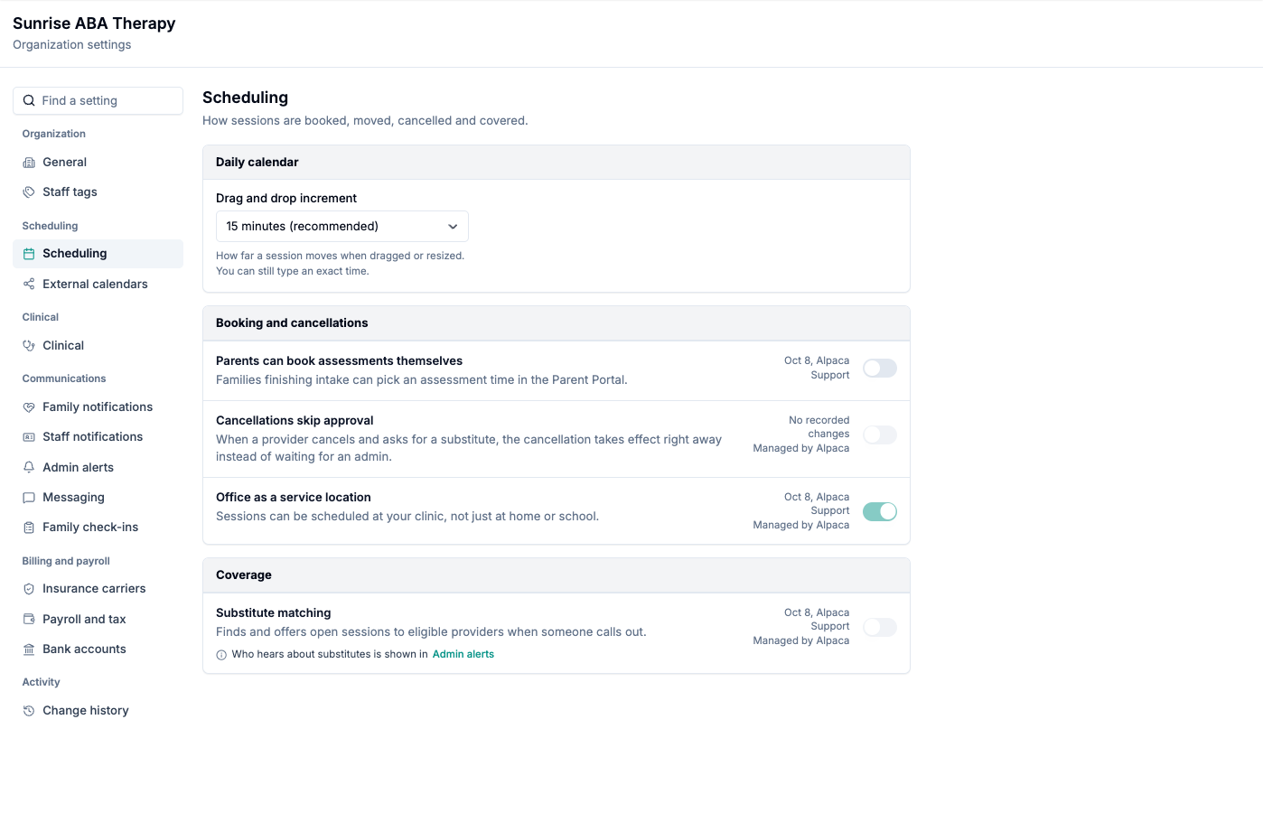 The Scheduling section