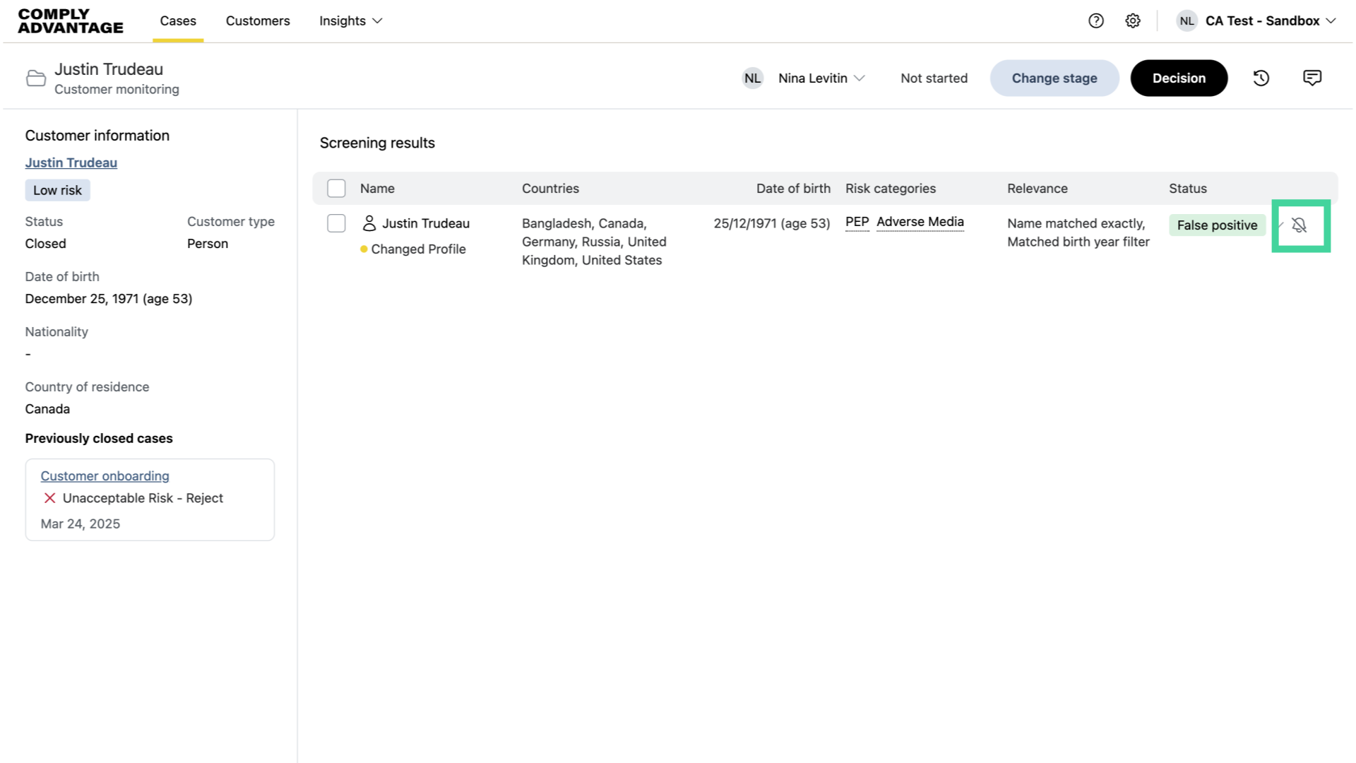 Profile has been muted