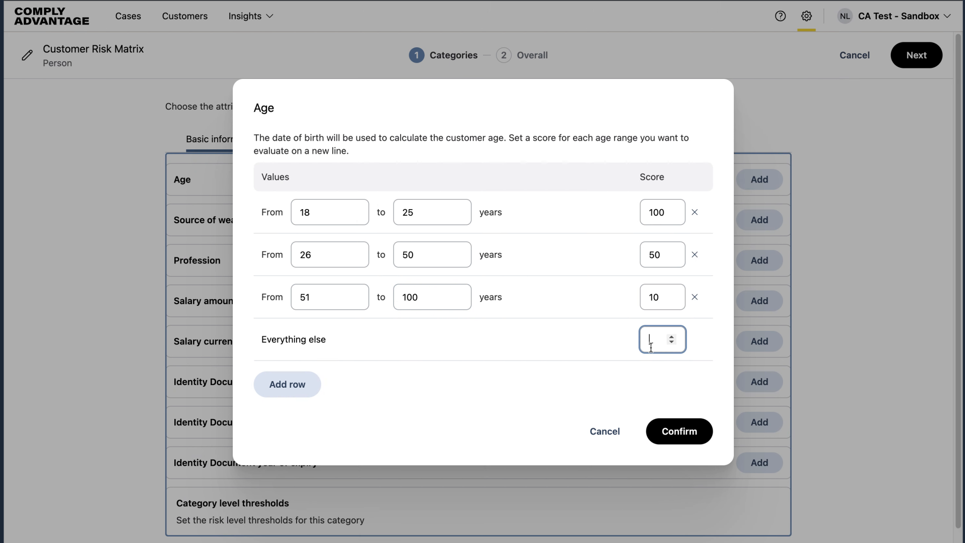 Apply score for all other entries
