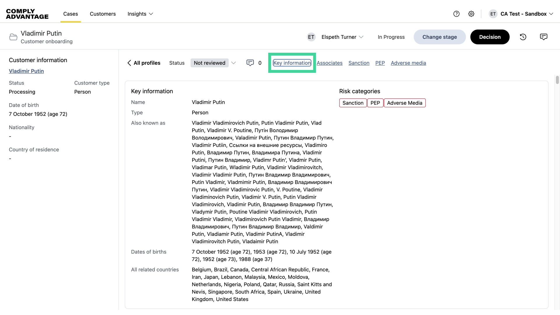 Click 'Key information'