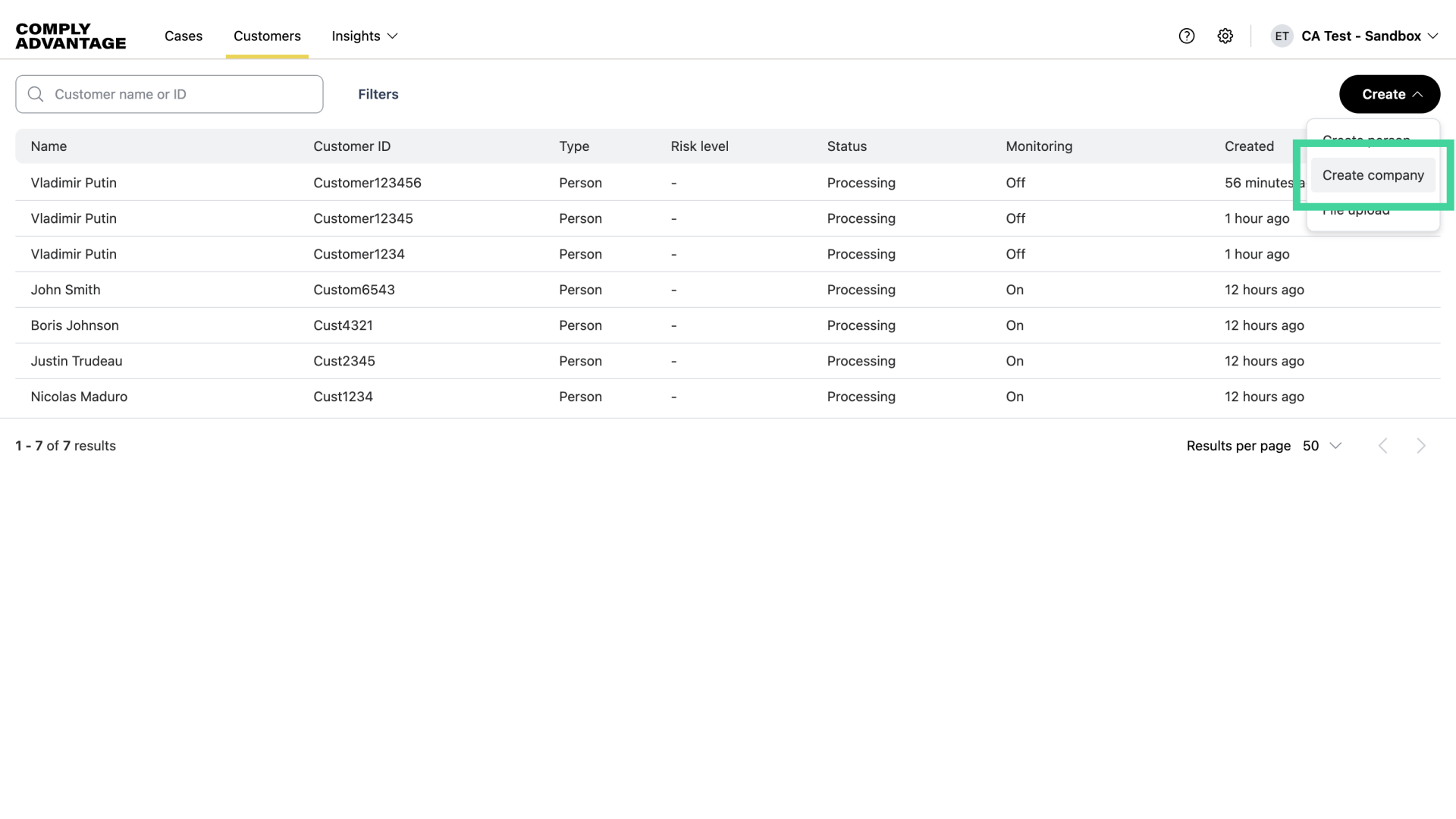 Click 'Create company'