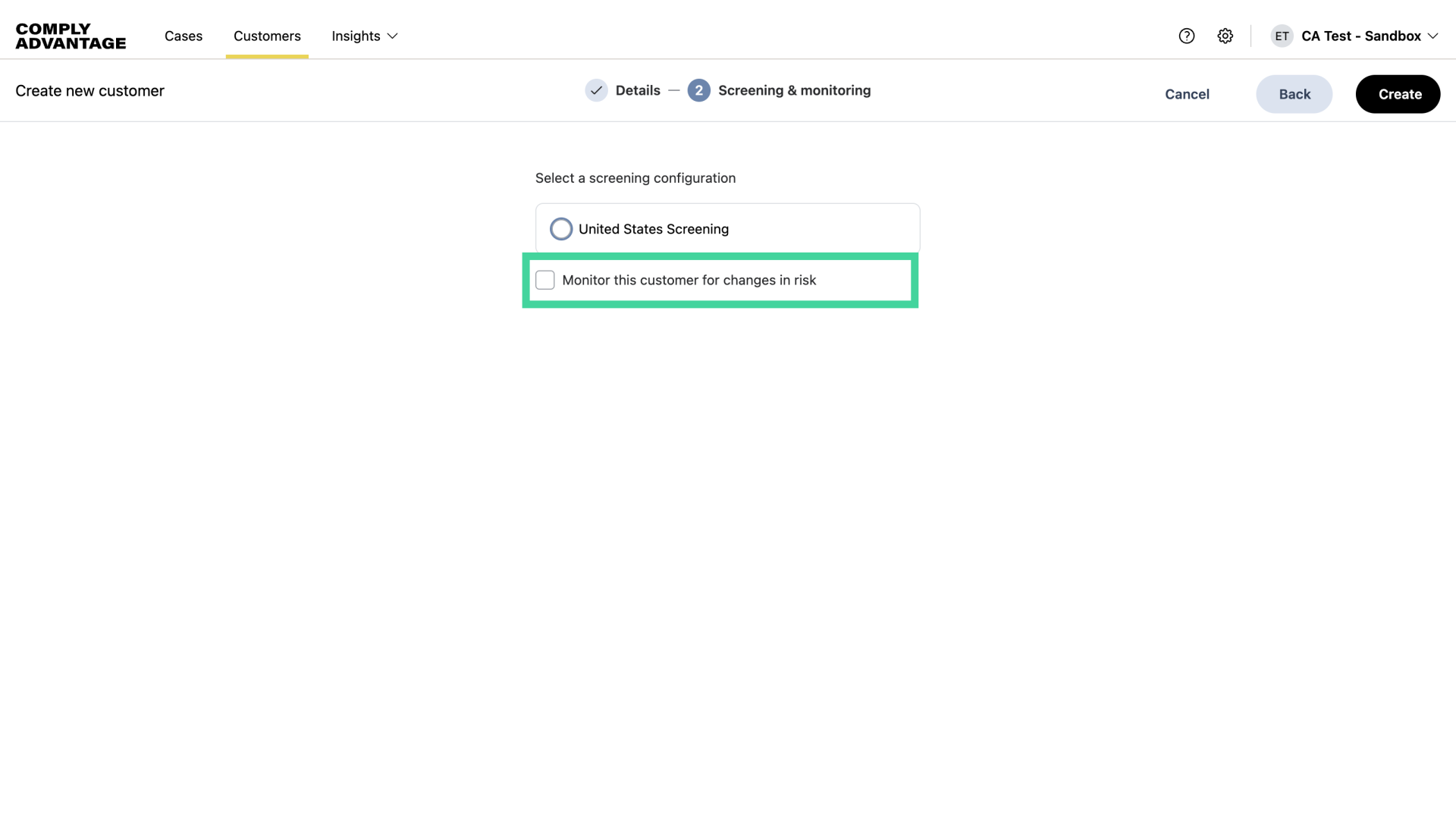 Select monitor status