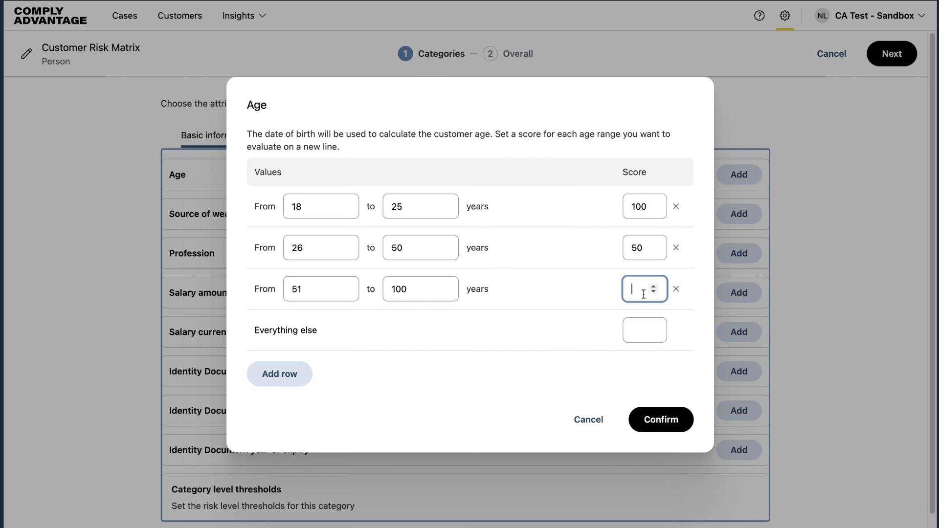 Add age range and score