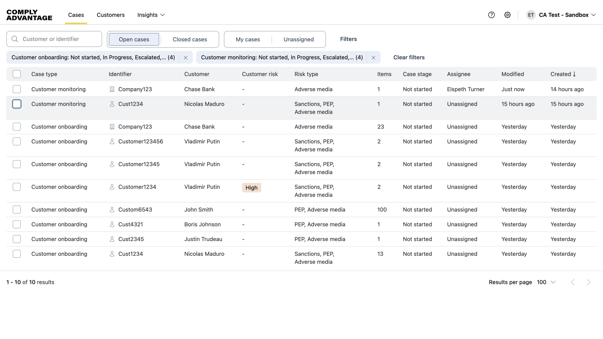 Assign multiple cases out