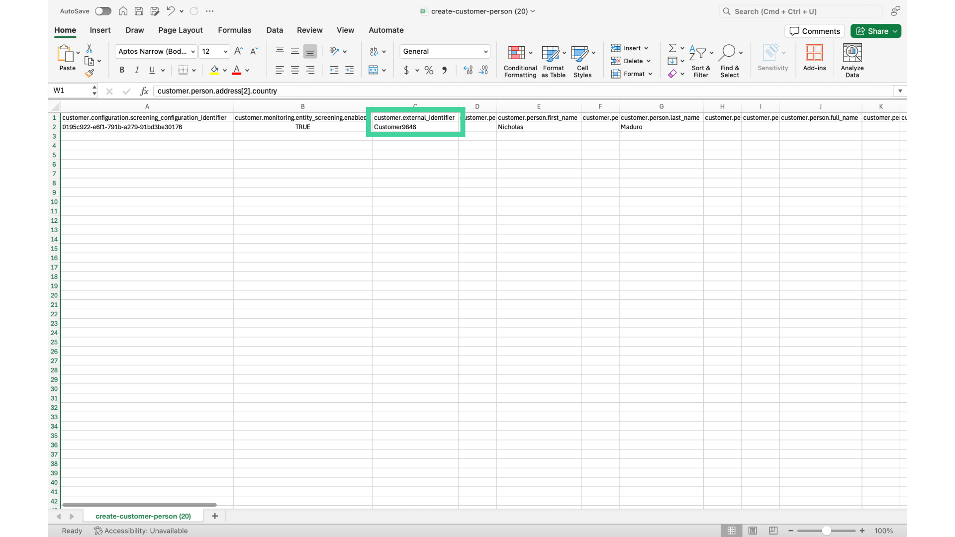 Mandatory field: External Identifier