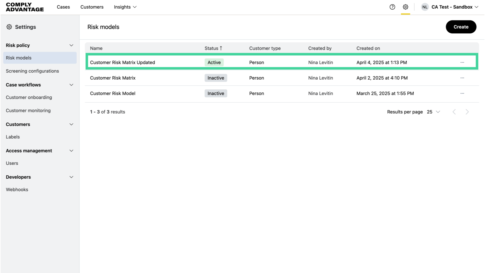 New active risk model