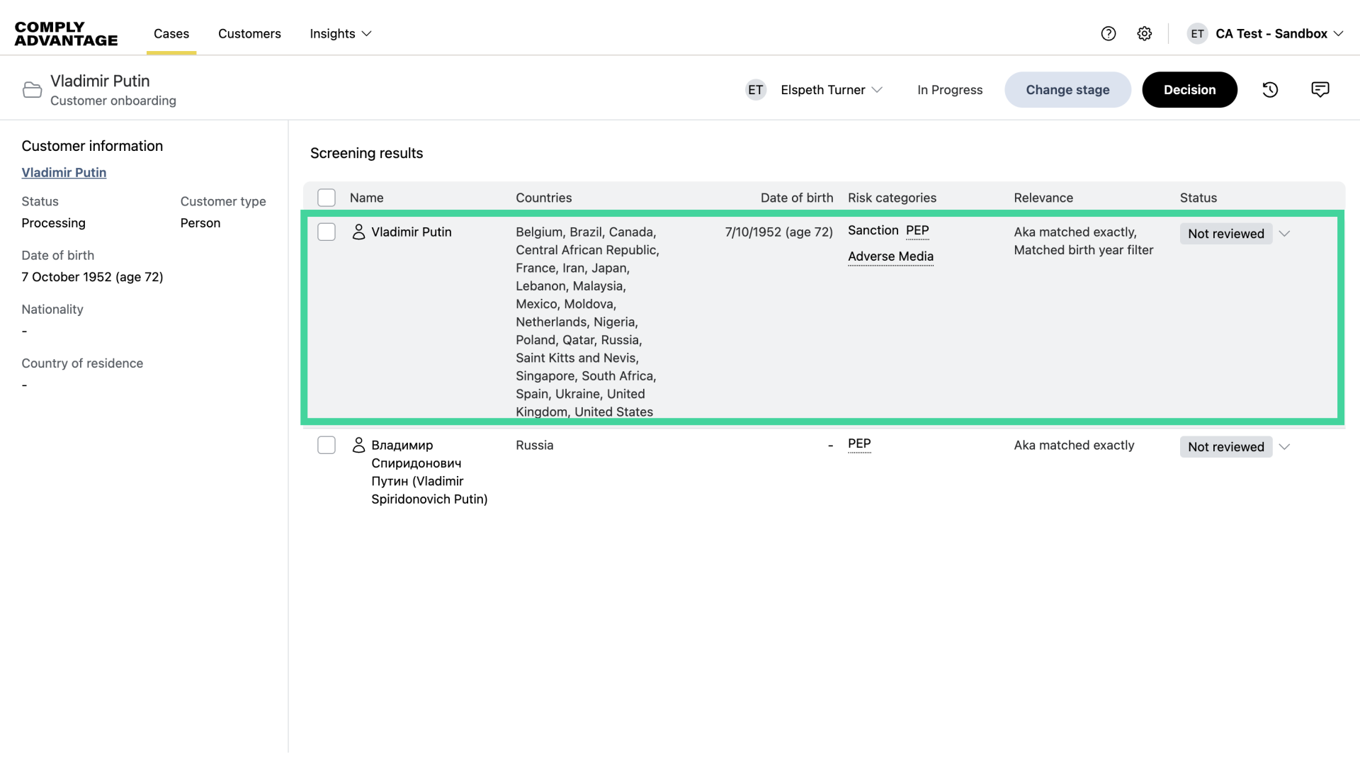 Click into the first profile