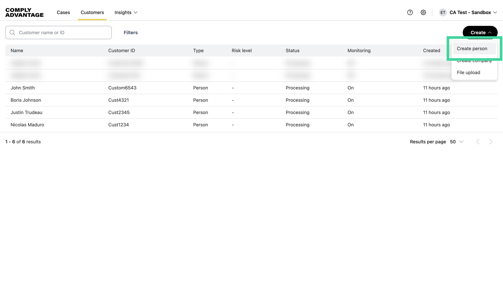 Click 'Create person'