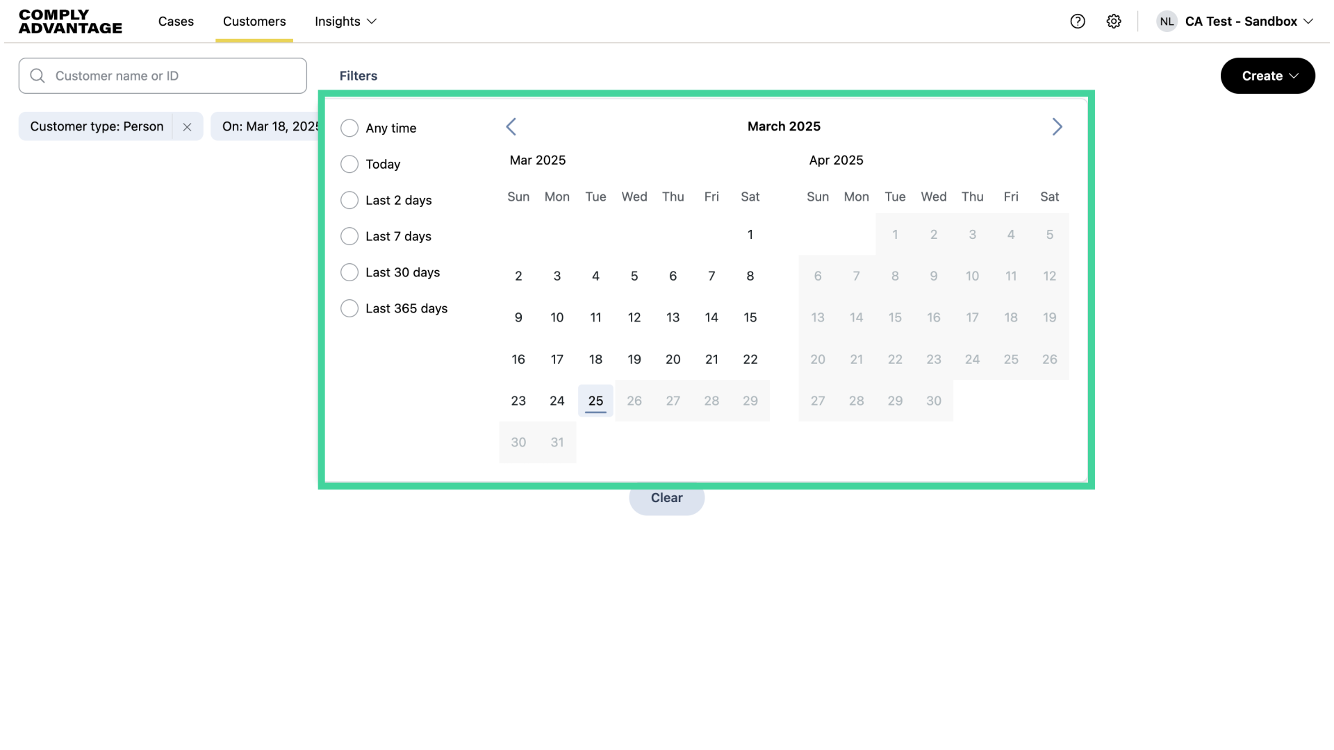 Select desired dates