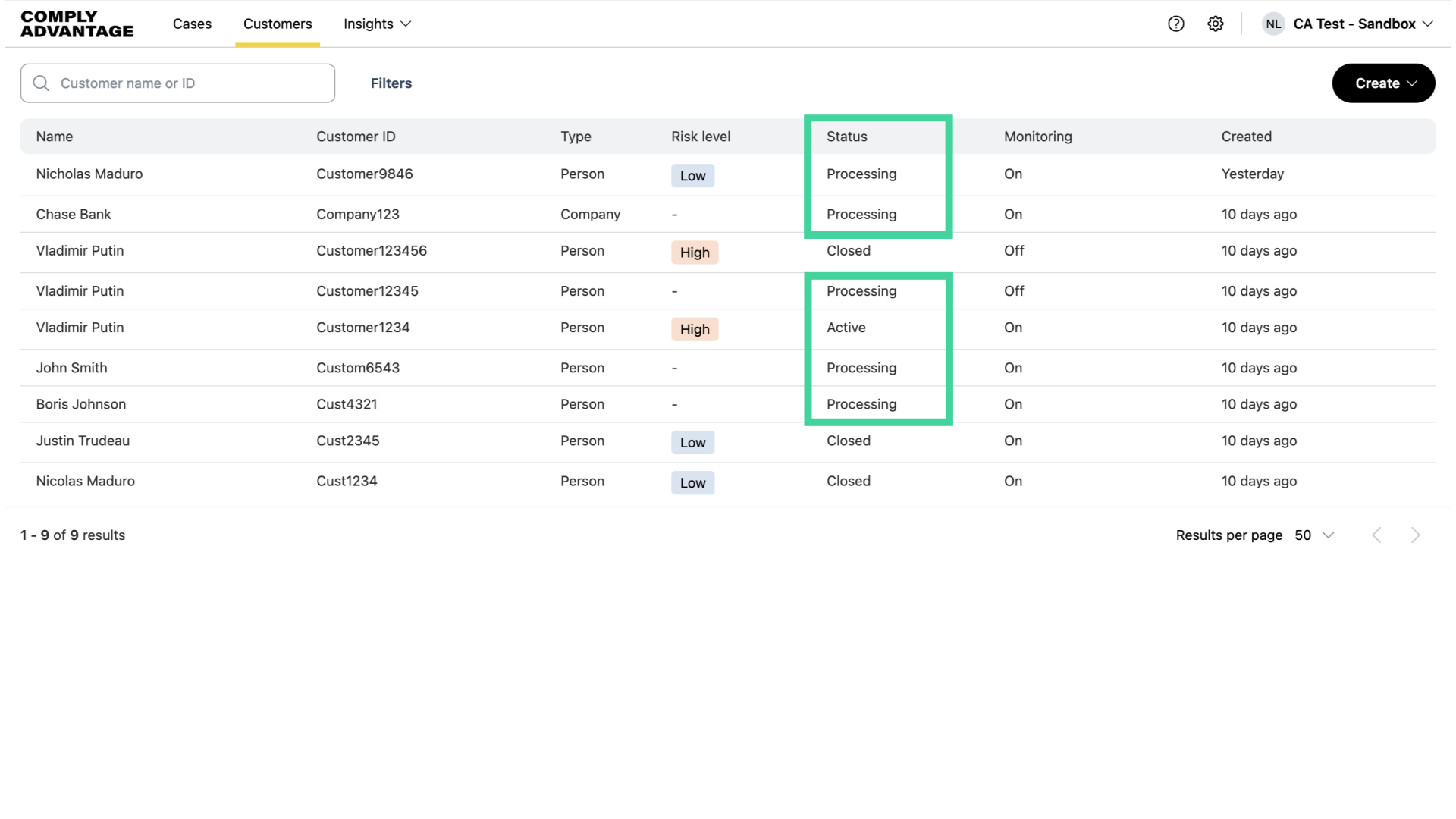 Ability to change monitoring status