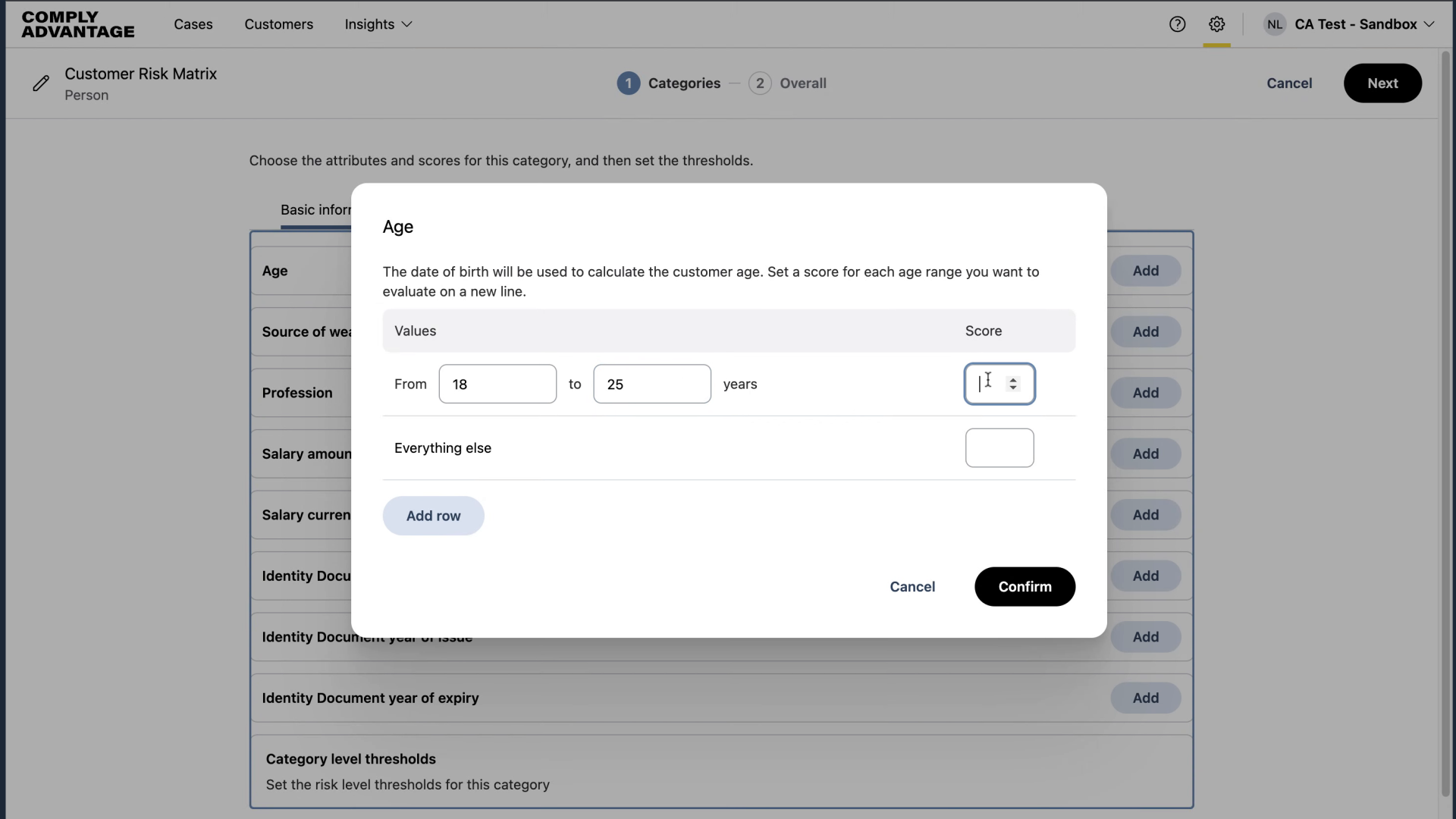 Add values and score