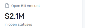 Open Bill Amount widget