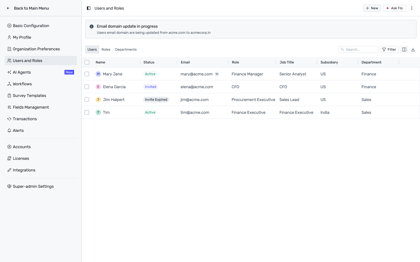 Update Email Domain modal