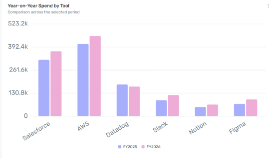 Year-on-Year Spend by Tool widget