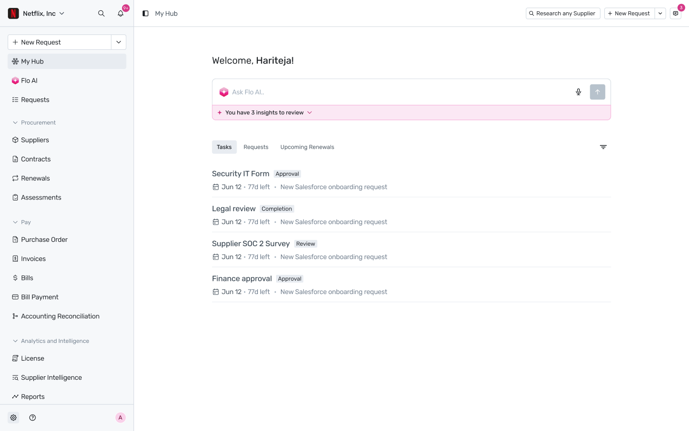 My Hub Tasks tab