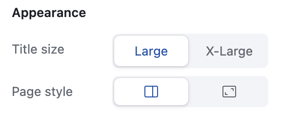 A module showing the appearance configuration settings in record detail pages.