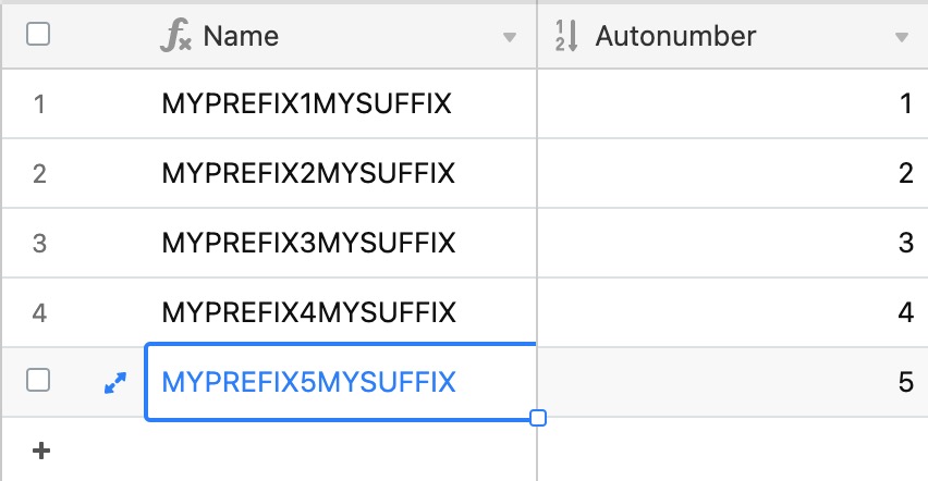 prefixSuffixAutonumber