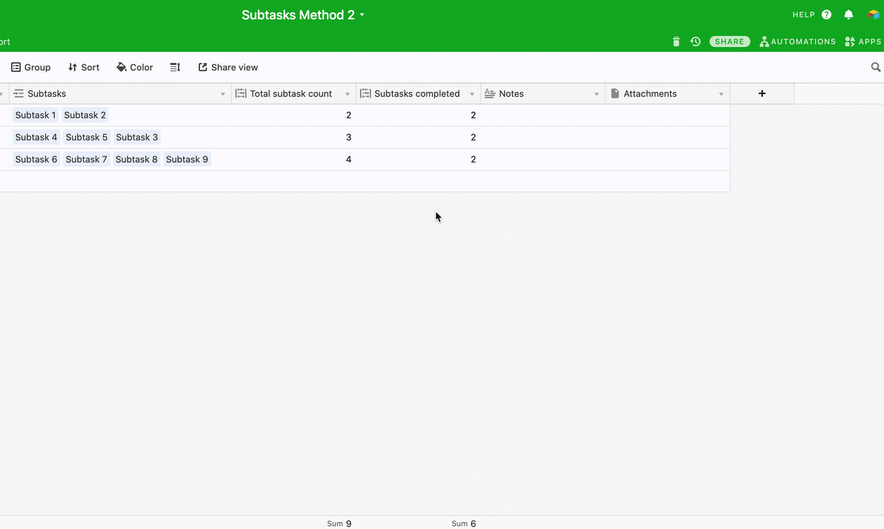 subtasksTrackingFormula