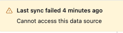 Sync failure base warning.