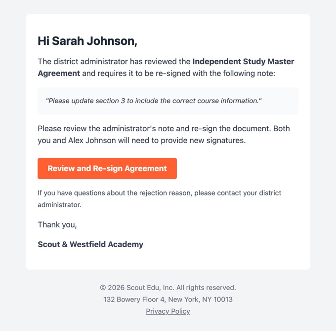 Master agreement re-sign email