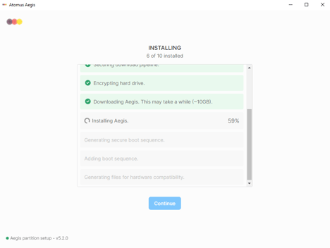 Installing Aegis - Installation 3