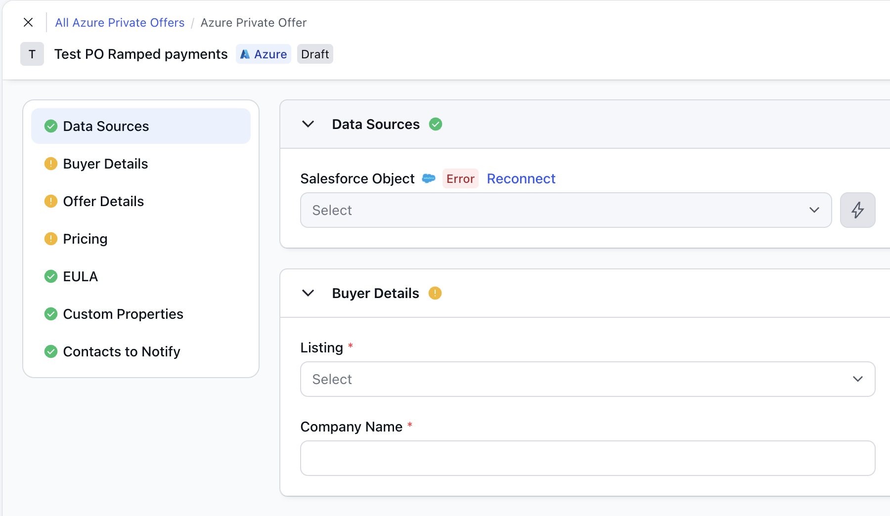 3.png A CRM field showing an Error tag with a Reconnect link beside it