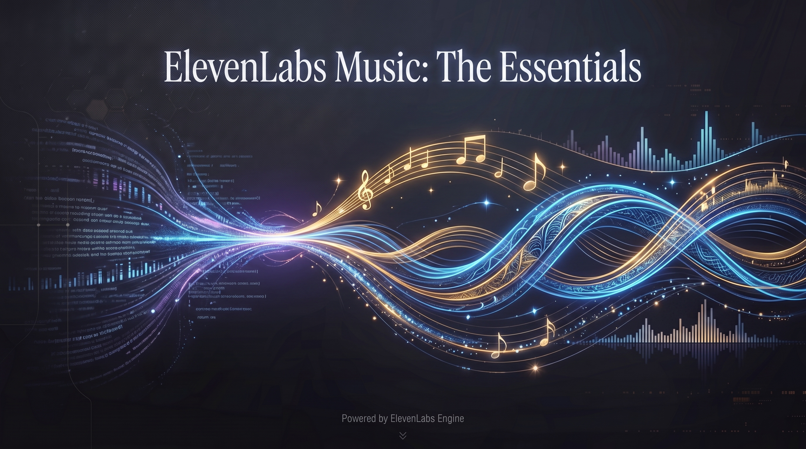 asset_mCrMrEEAXLXpuRkW2Qg9weHc_A sleek, futuristic, and ethereal banner for 'ElevenLabs Music_ The Essentials'. The background is dark and textured with subtle glowing abstract patterns, inspired by the style of th.png asset_mCrMrEEAXLXpuRkW2Qg9weHc_A sleek, futuristic, and ethereal banner for 'ElevenLabs Music_ The Essentials'. The background is dark and textured with subtle glowing abstract patterns, inspired by the style of th.png