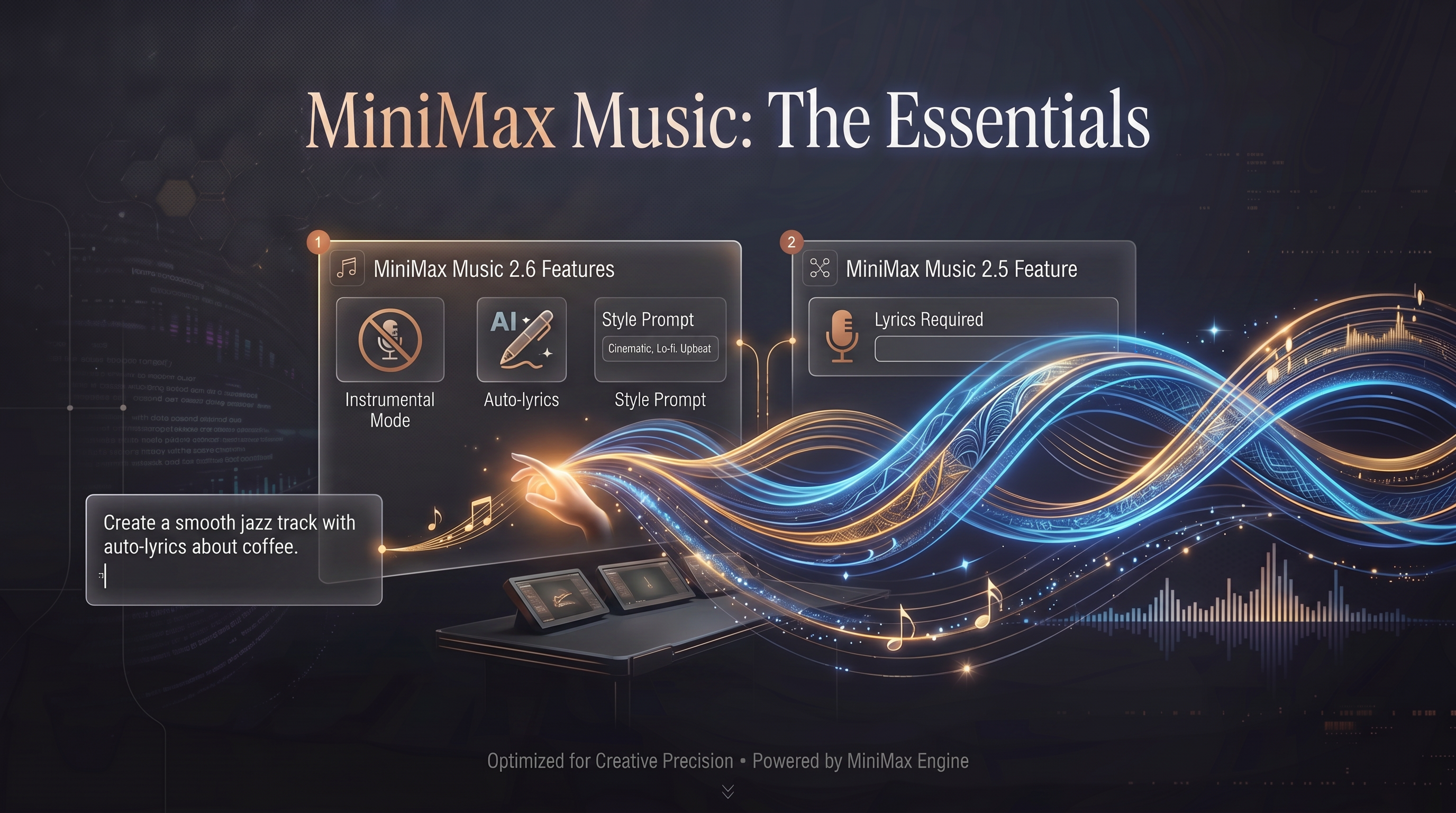 asset_XTnWW7JZU8uGvXveZXgK8wEM_A sleek, high-tech, and professional banner for an article titled _MiniMax Music_ The Essentials_. The visual style should be dark, futuristic, and sophisticated, drawing inspiration .png asset_XTnWW7JZU8uGvXveZXgK8wEM_A sleek, high-tech, and professional banner for an article titled _MiniMax Music_ The Essentials_. The visual style should be dark, futuristic, and sophisticated, drawing inspiration .png