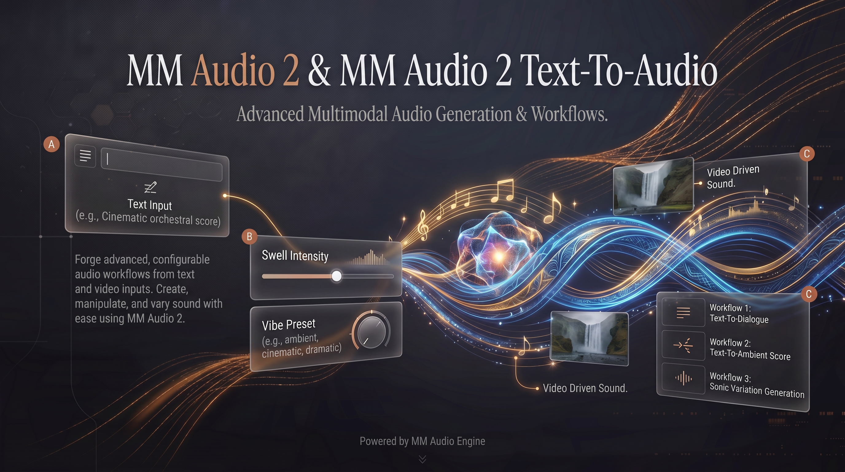 asset_wZPTqMZHcXKQnXQYA3MsgrRY_A banner for an article about 'MM Audio 2' and 'MM Audio 2 Text-To-Audio'. The style should be futuristic, sleek, with a dark background, glowing lines, and a tech aesthetic, similar .png asset_wZPTqMZHcXKQnXQYA3MsgrRY_A banner for an article about 'MM Audio 2' and 'MM Audio 2 Text-To-Audio'. The style should be futuristic, sleek, with a dark background, glowing lines, and a tech aesthetic, similar .png