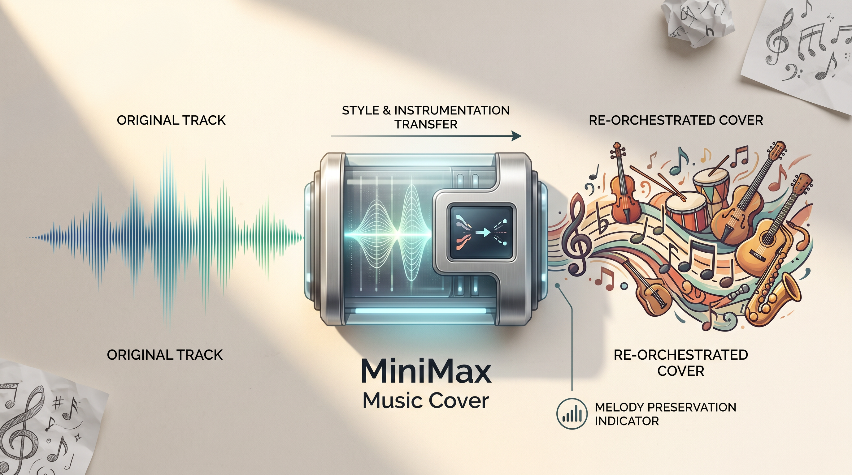 asset_jBvMy2vAxS8nQaLbu28zNntT_A clean, minimalist banner for the 'MiniMax Music Cover' model. On a light, studio-like surface, depict an abstract visual of an original music track (e.g., a stylized waveform or mus.png asset_jBvMy2vAxS8nQaLbu28zNntT_A clean, minimalist banner for the 'MiniMax Music Cover' model. On a light, studio-like surface, depict an abstract visual of an original music track (e.g., a stylized waveform or mus.png