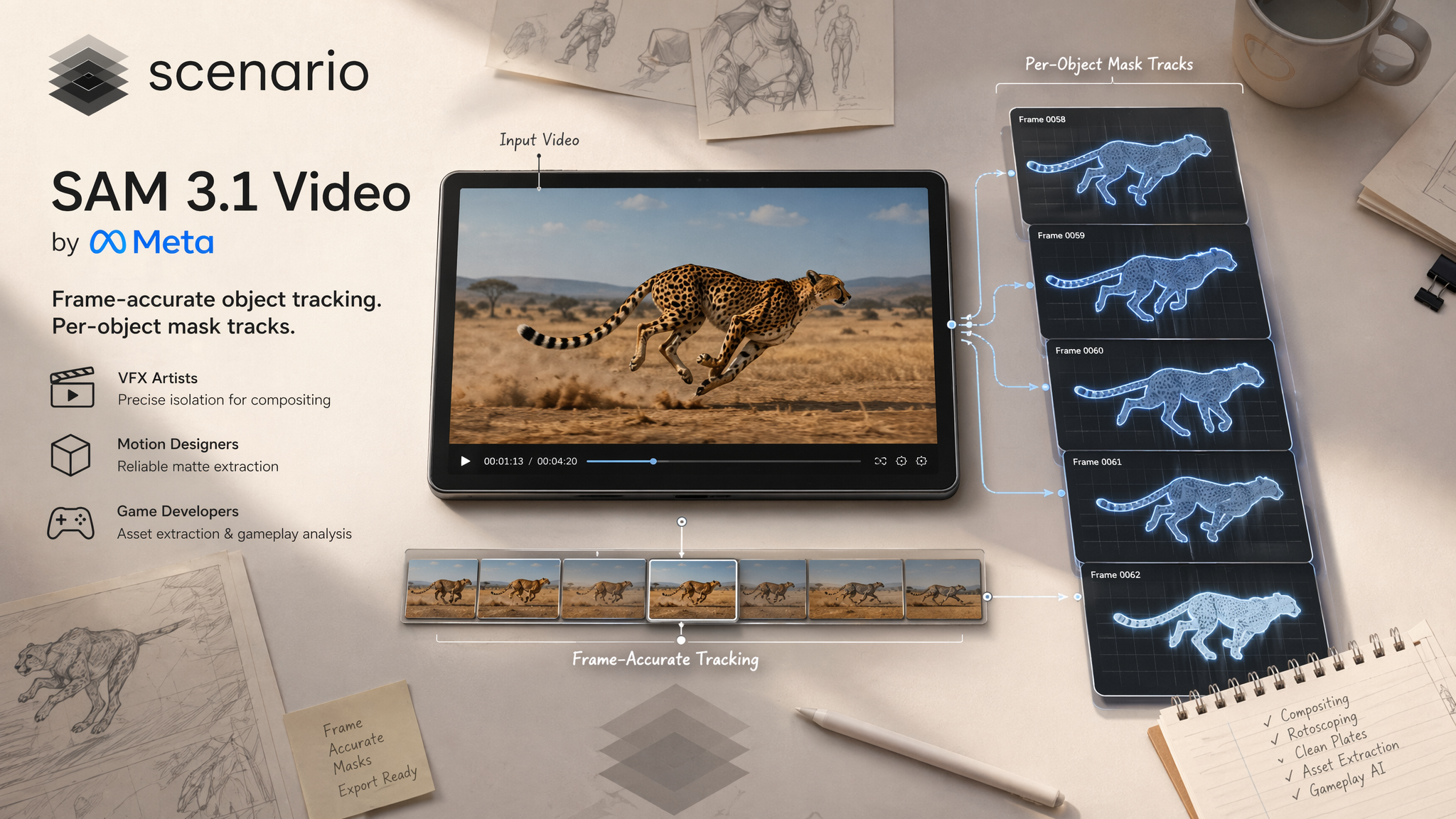 asset_vbWzk7zedzUsqZsT5zzSGFbE_A highly detailed and precise digital illustration for a banner, showcasing the capabilities of SAM 3.1 Video by Meta. The composition adopts a clean, organized, top-down perspect (1).png asset_vbWzk7zedzUsqZsT5zzSGFbE_A highly detailed and precise digital illustration for a banner, showcasing the capabilities of SAM 3.1 Video by Meta. The composition adopts a clean, organized, top-down perspect (1).png