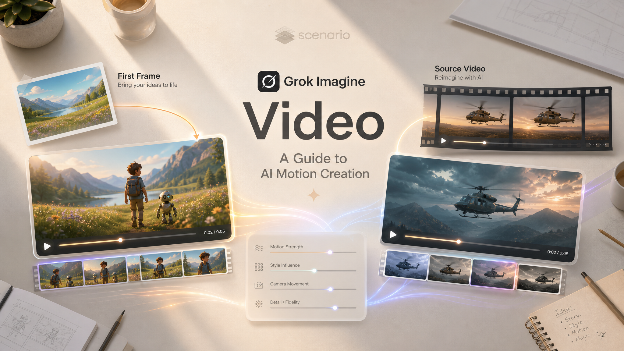 asset_GM2TdE1KwyhvVoJBxCP3Dkz2_Midjourney style, A clean, elegant banner for 'Grok Imagine Video_ A Guide to AI Motion Creation'. The composition features an organized, light-filled design workspace, bathed in soft.png asset_GM2TdE1KwyhvVoJBxCP3Dkz2_Midjourney style, A clean, elegant banner for 'Grok Imagine Video_ A Guide to AI Motion Creation'. The composition features an organized, light-filled design workspace, bathed in soft.png