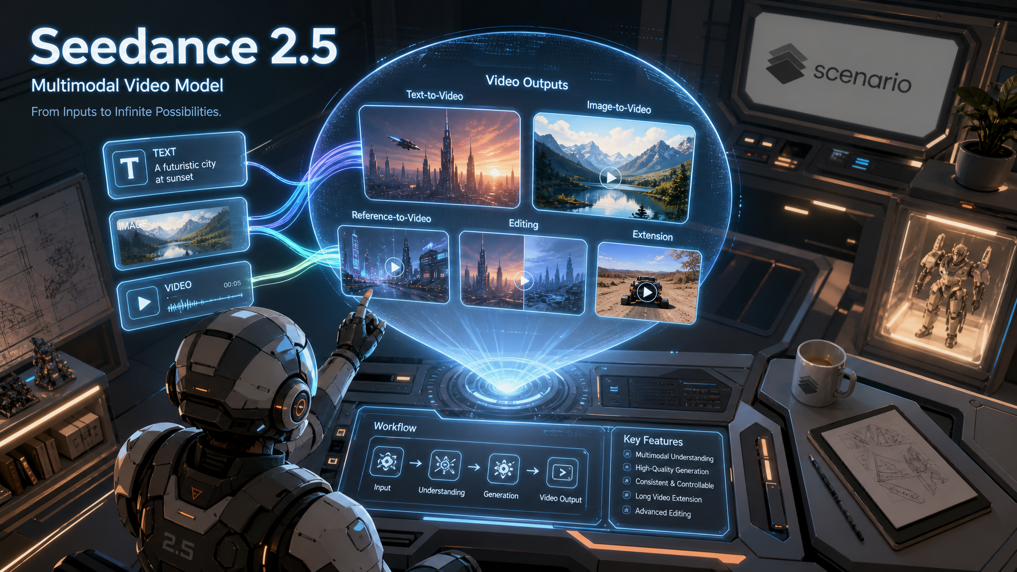 asset_u1tmDWzLKk9TkG1YEbJjzoXr_A clean, organized digital art banner for 'Seedance 2.5', a multimodal video model. A futuristic mecha pilot is depicted from a high-angle perspective, interacting with a holographic .png asset_u1tmDWzLKk9TkG1YEbJjzoXr_A clean, organized digital art banner for 'Seedance 2.5', a multimodal video model. A futuristic mecha pilot is depicted from a high-angle perspective, interacting with a holographic .png
