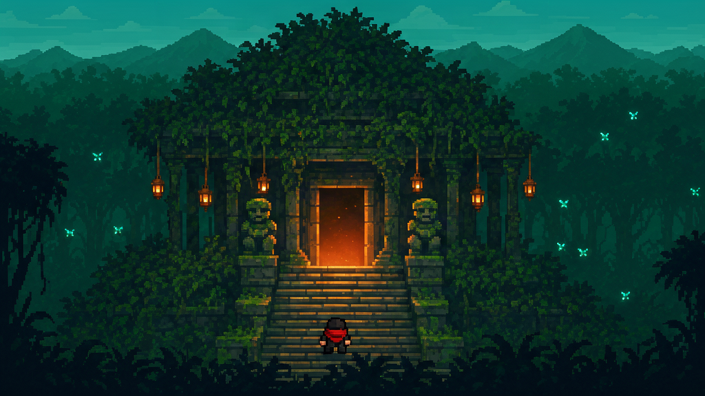 Pixel art jungle temple, generated with Krea 3