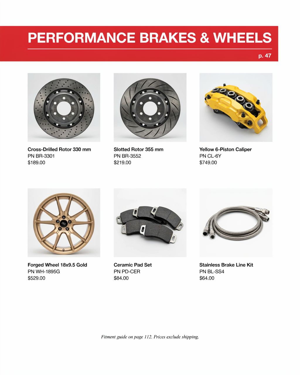 Auto parts catalog page
