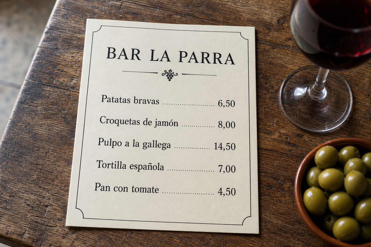 Source menu, Spanish