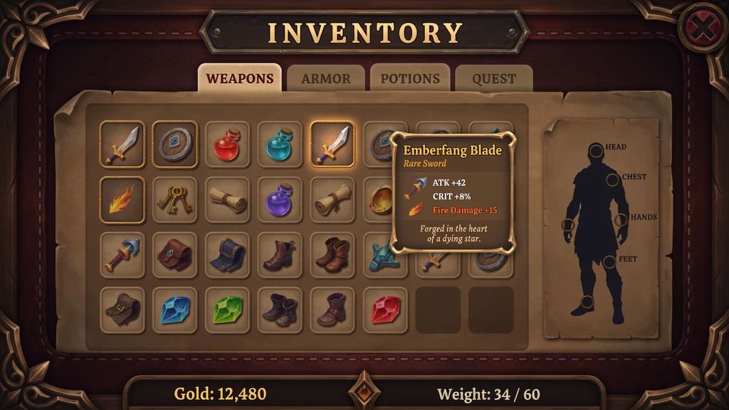 RPG inventory UI
