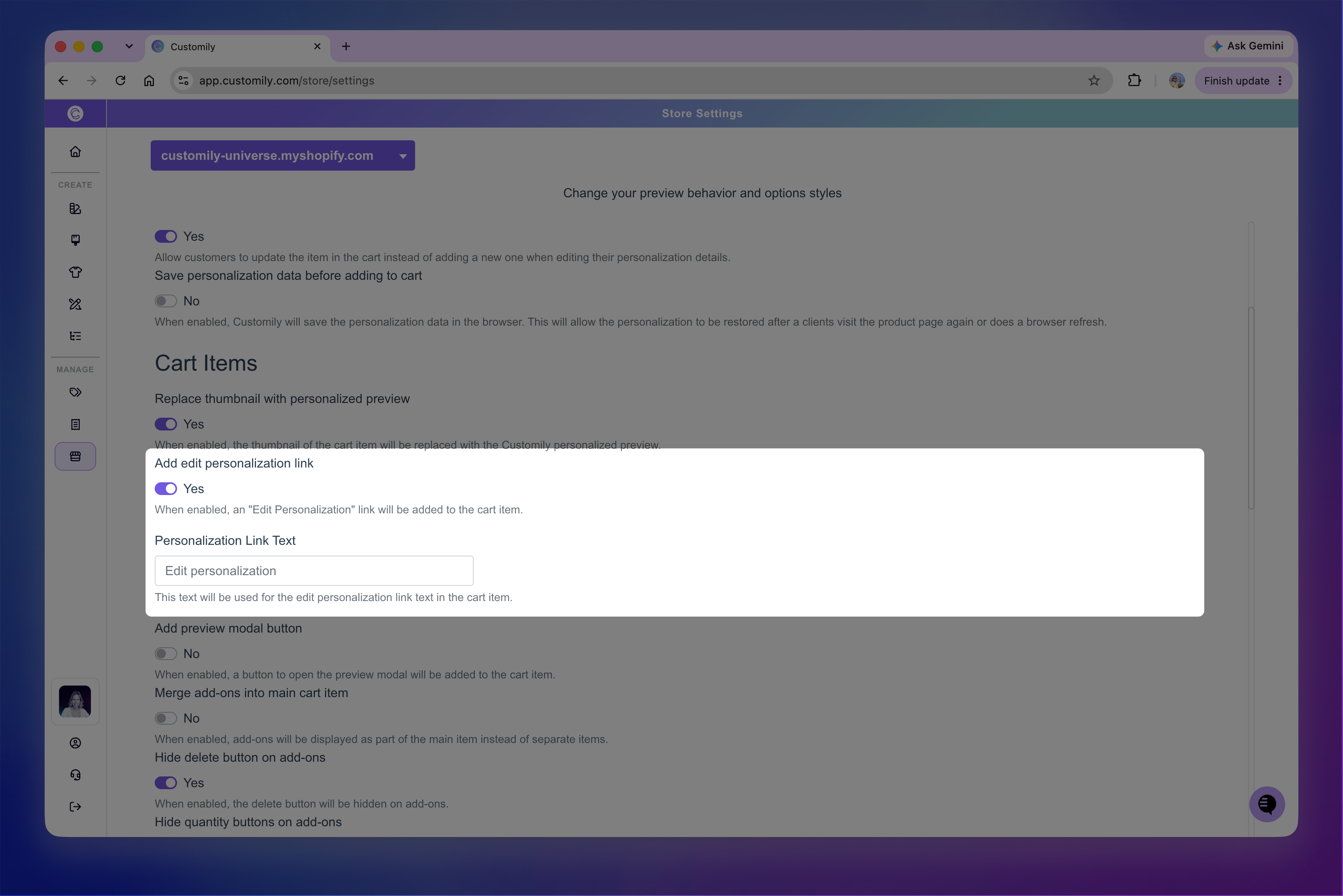 Add edit personalization link.png