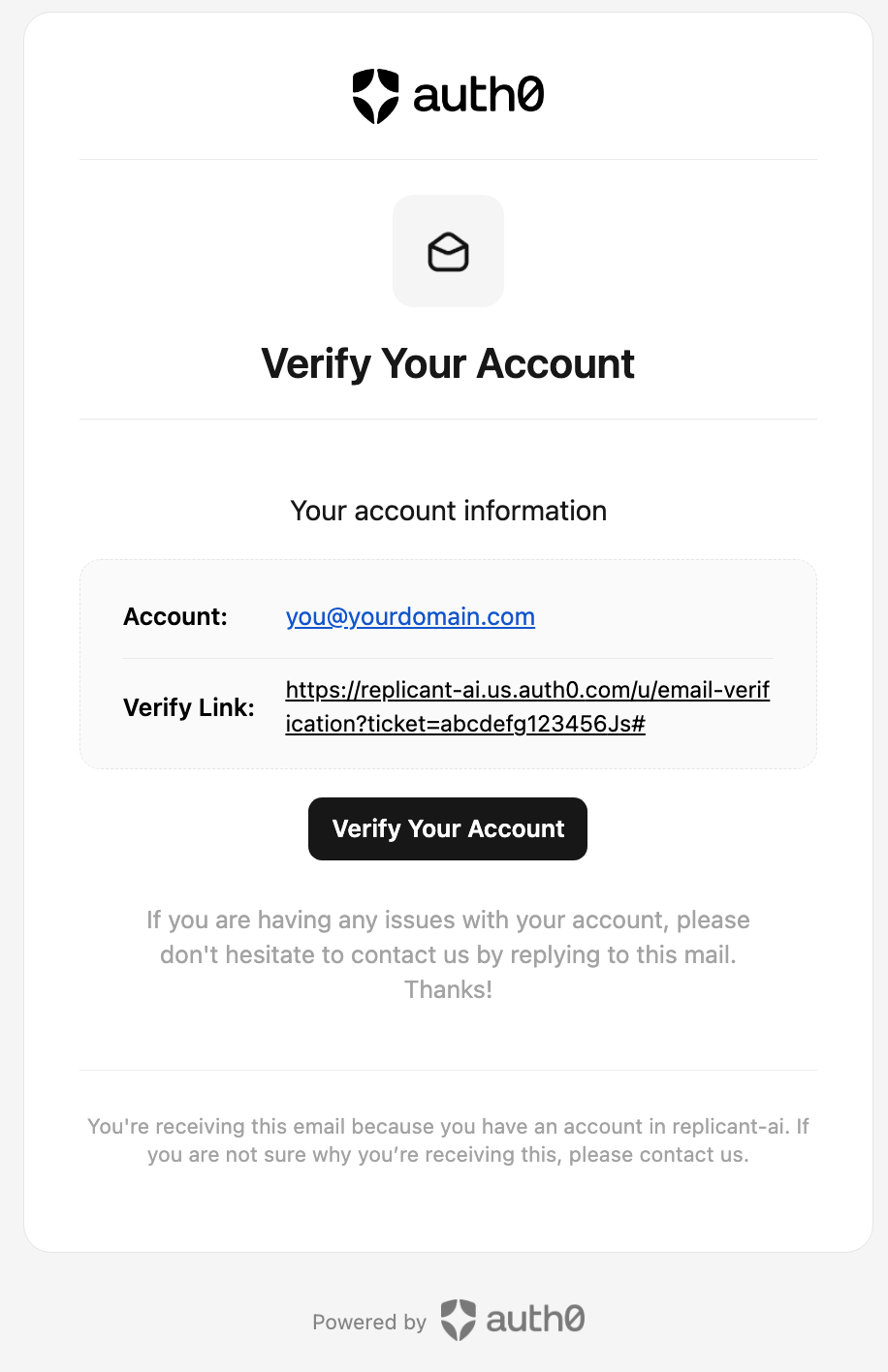 verification email from auth0.com