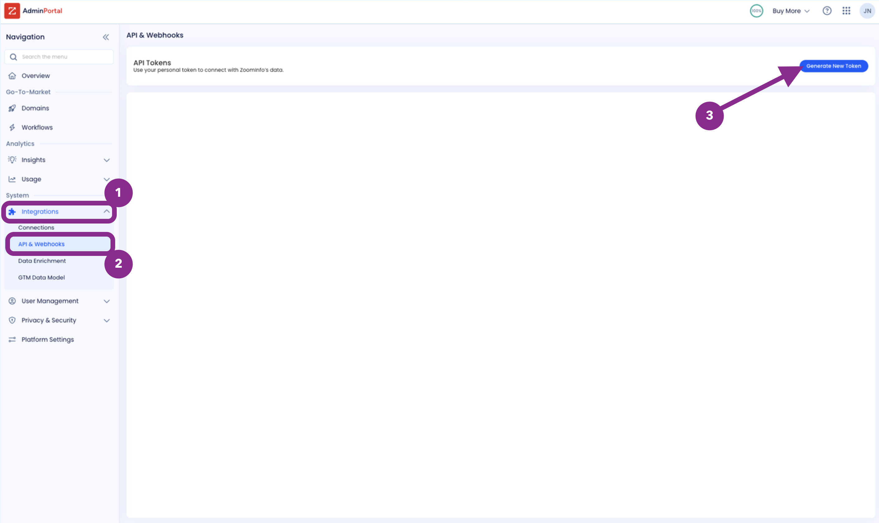Generate New Token in ZoomInfo.png Generate New Token in ZoomInfo.png