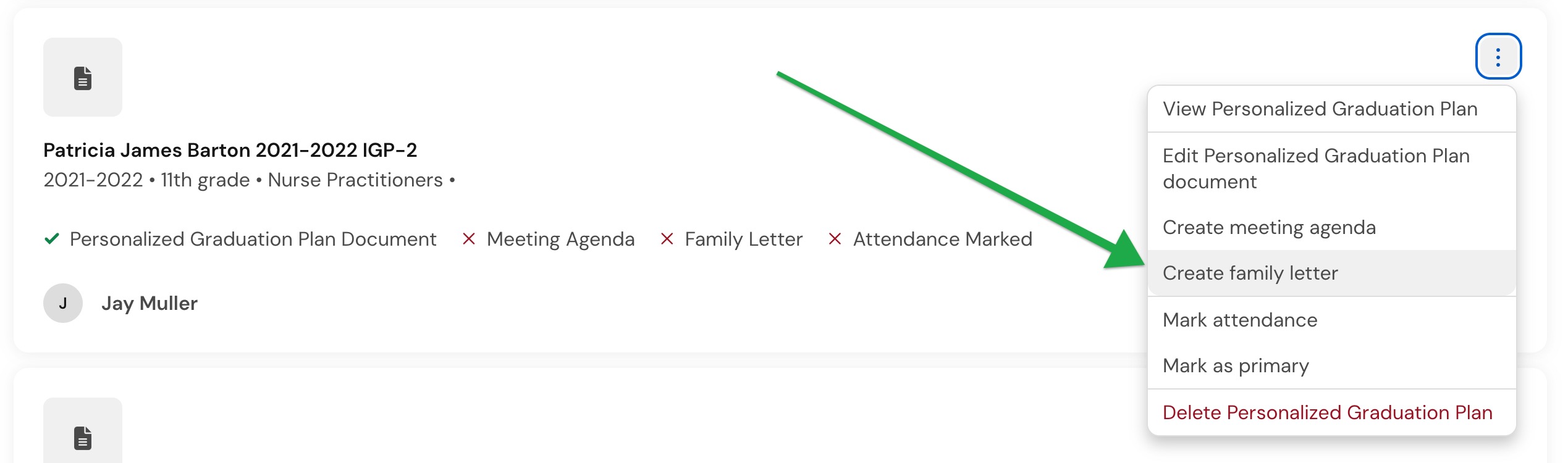 Zight 2026-08-20 at 12.15.50 PM.png PGP options menu with Create family letter selected.