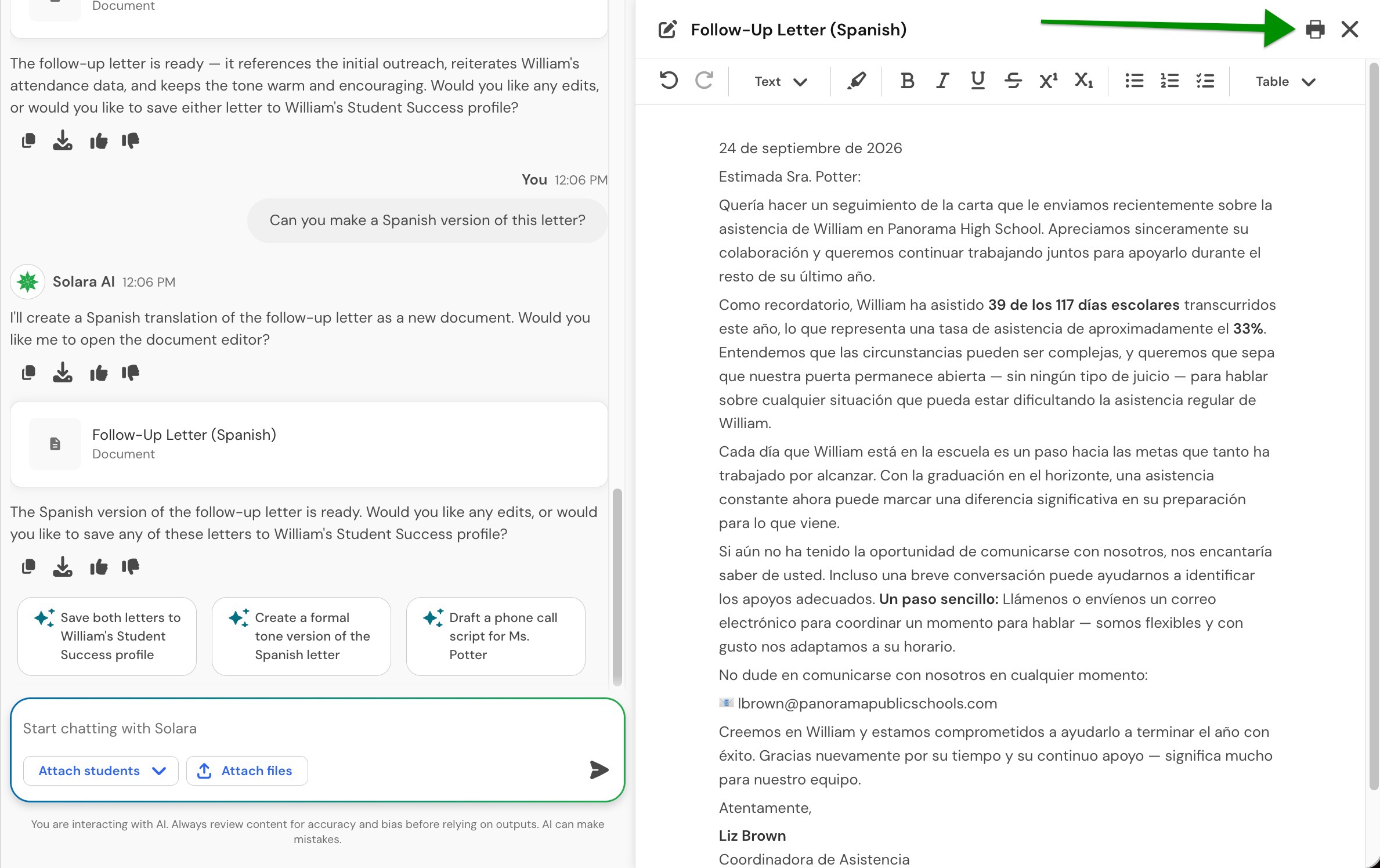 Print as pdf.jpg Solara document editor with the option to export the document as a PDF.