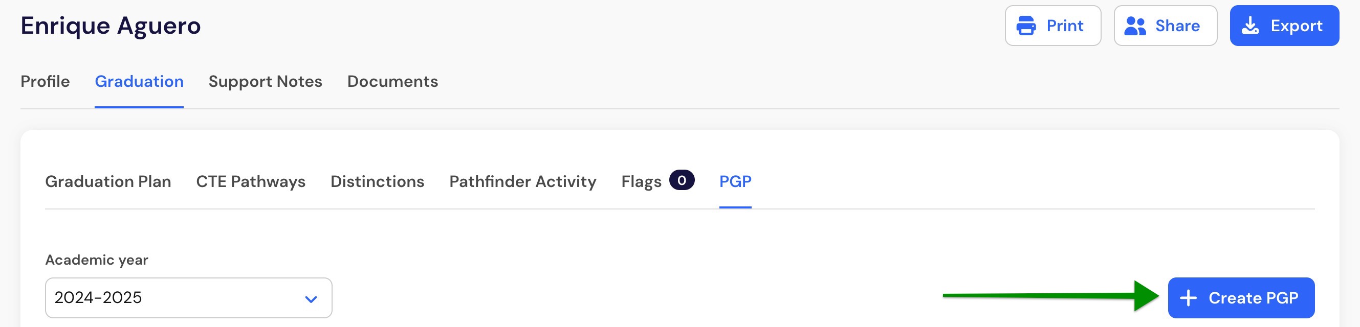 Create PGP 2.jpg PGP tab with the Create PGP button highlighted.