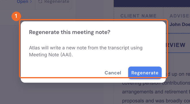 Regenerate this meeting note confirmation