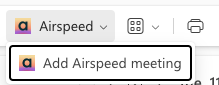 Add Airspeed meeting button in the Outlook toolbar