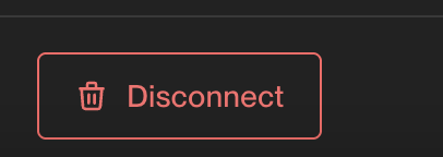 Disconnect button highlighted in red, featuring a trash can icon beside the word 'Disconnect'