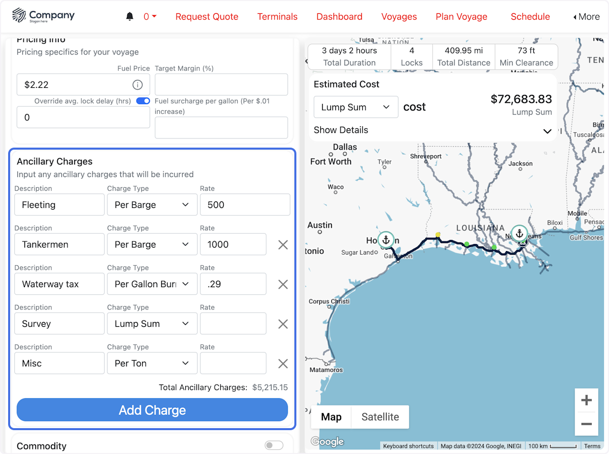 Edit and add additional Ancillary charges