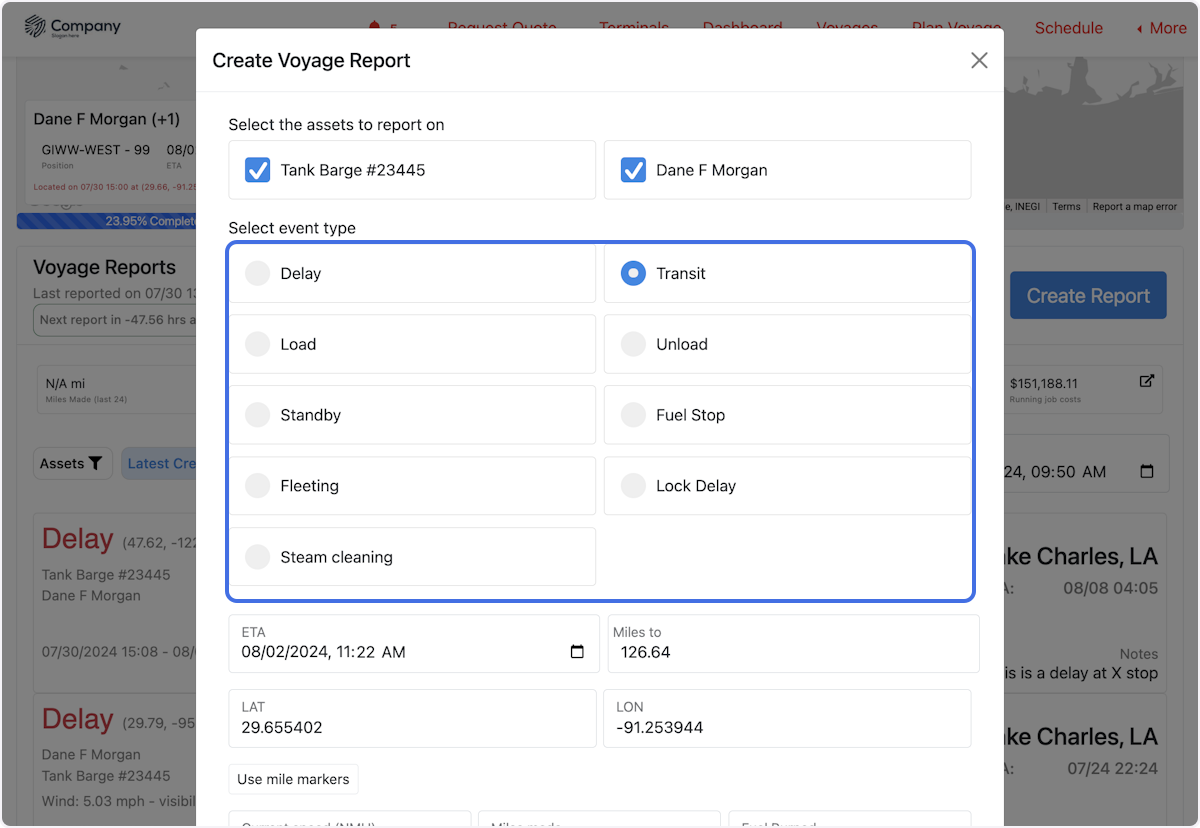 Select the event type